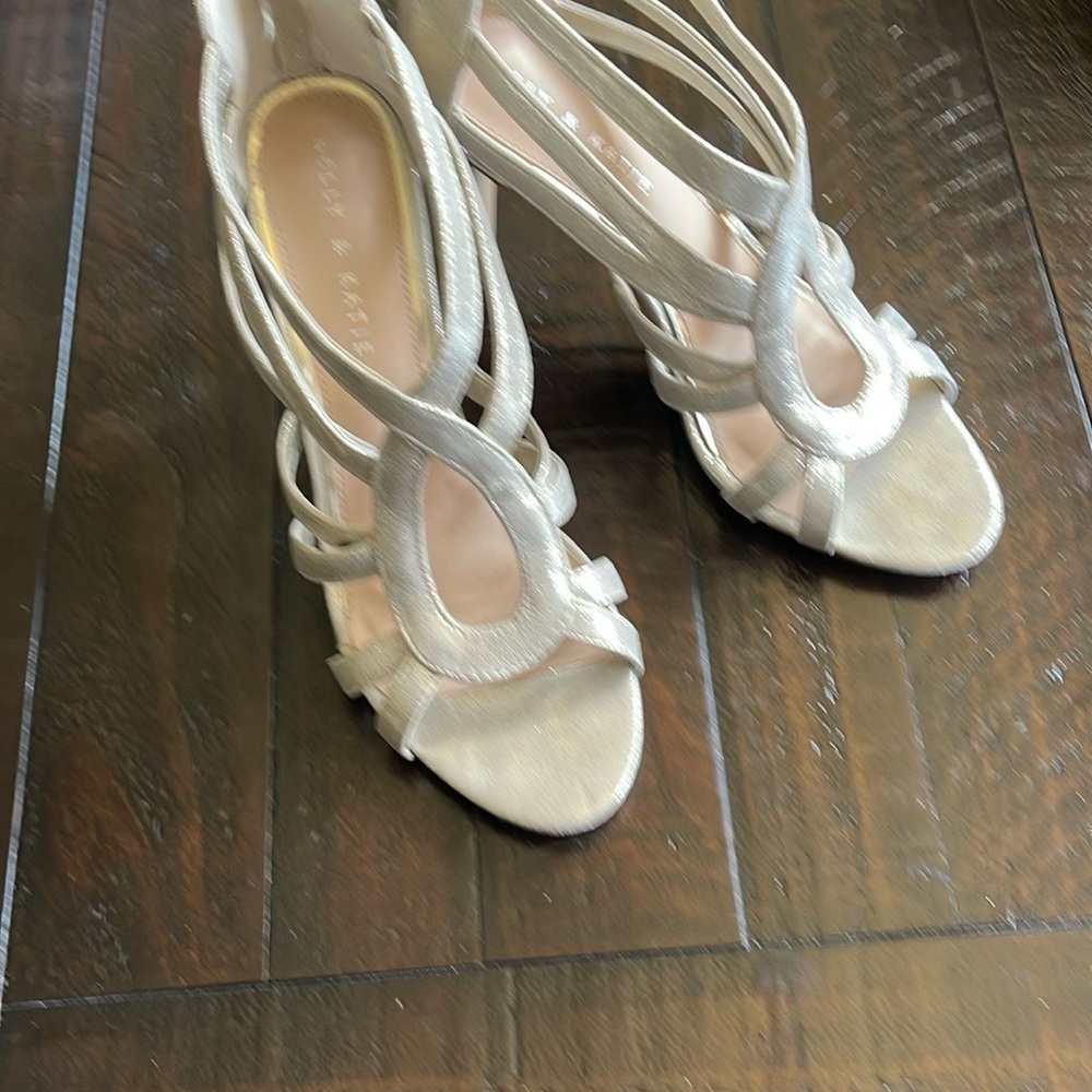 Kelly & Katie Women’s Strappy Heels Size 8.5 Satin Ivory Color